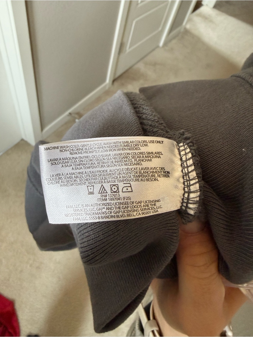 Gap Men's Gray Textured Hoodie Pullover Sweatshirt - Picture 12 of 12